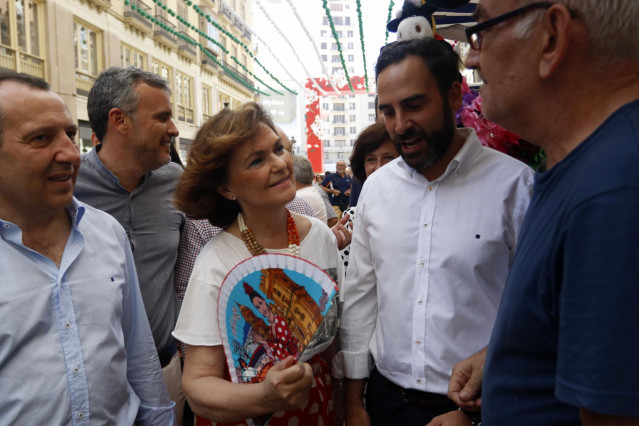 La vicepresidenta del Gobierno, Carmen Calvo, en la feria de Málaga