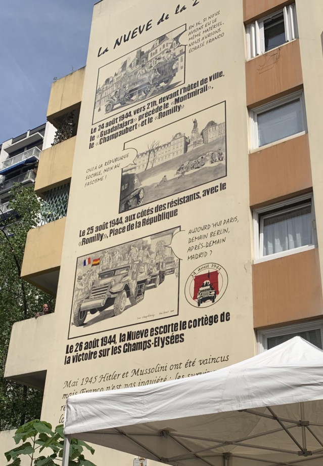 Mural en recuerdo de La Nueve en París