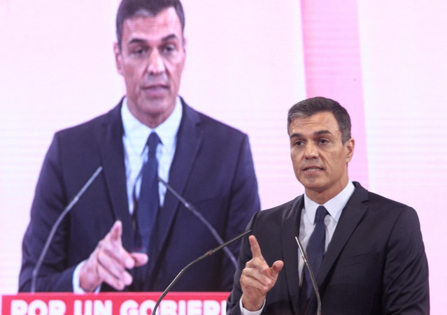 El presidente del Gobierno en funciones, Pedro Sánchez, interviene en la presentación de la propuesta abierta de 'Programa común progresista'