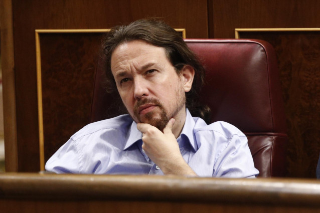 El secretario general de Unidas Podemos, Pablo Iglesias