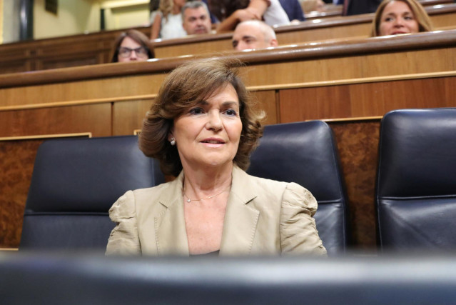 La vicepresidenta del Gobierno en funciones, Carmen Calvo