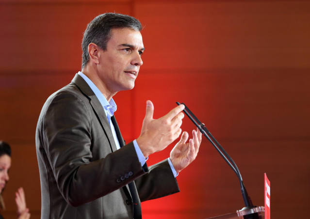 El presidente del Gobierno en funciones, Pedro Sánchez, interviene en la reunión del Consejo Municipal del PSOE en Toledo (Castilla-La Mancha).
