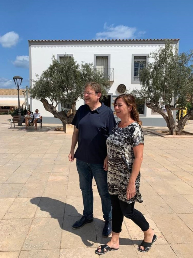 El presidente de la Generalitat Valenciana, Ximo Puig, y la presidenta de Baleares, Francina Armengol.