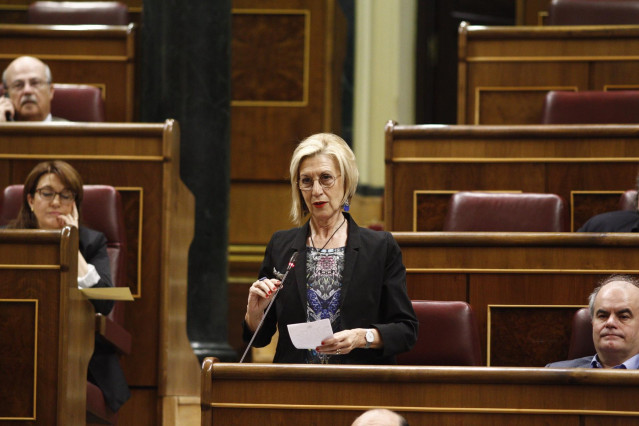 Rosa Díez, portavoz de UPyD, en el Congreso.