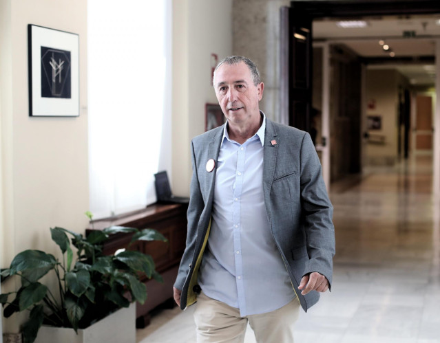 El portavoz parlamentario de Compromís, Joan Baldoví, se dirige a la Junta de Portavoces del Congreso de los Diputados en Madrid (España), a 10 de septiembre de 2019.