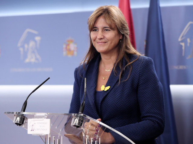 La portavoz de Junts en el Congreso, Laura Borràs, ofrece una rueda de prensa en el Congreso de los Diputados un día después de la celebración de la Diada de Cataluña 2019, en Madrid (España), a 12 de septiembre de 2019.