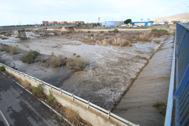 Situación del río Andarax tras las fuertes lluvias recibidas