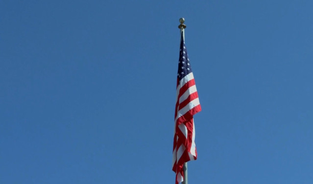 Bandera de EEUU en su Embajada en La Habana
