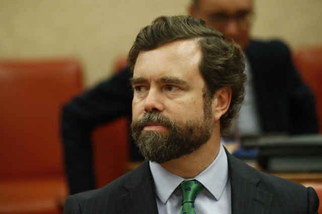 El portavoz de Vox en el Congreso de los Diputados, Iván Espinosa de los Monteros, durante la Diputación Permanente en la que se debate sobre las peticiones de comparecencia del presidente del Gobierno en funciones para explicar los motivos por los que el
