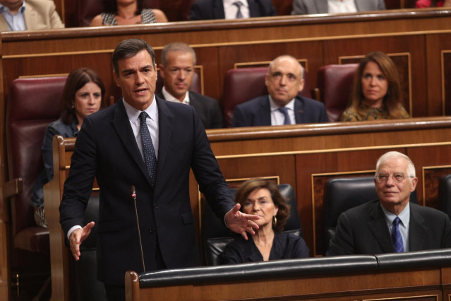 El presidente del Gobierno en fucniones, Pedro Sánchez, comparece en sesión de control al Gobierno en funciones un día después de conocerse la casi plena seguridad de unas elecciones el 10 de noviembre, en Madrid (España), a 18 de septiembre de 2019.