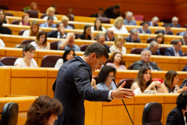 Pleno del Senado en septiembre de 2018 con el presidente del Gobierno, Pedro Sánchez.