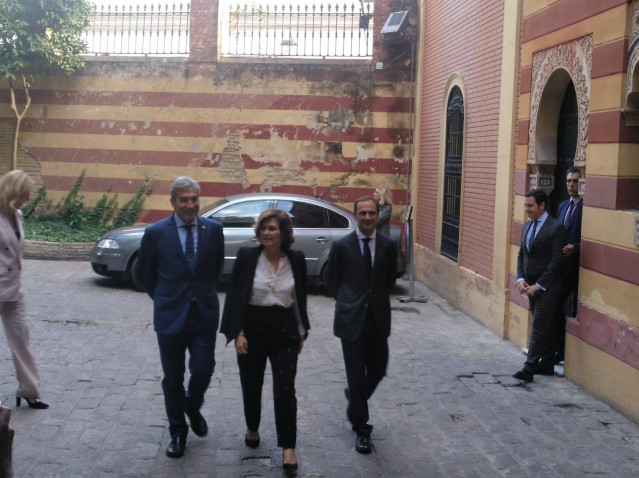 Carmen Calvo en el Ayuntamiento de Sanlúcar