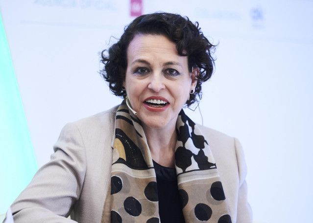 La ministra de Trabajo en funciones, Magadalena Valerio, durante su intervención en la inauguración del IV Foro de Jovenes Líderes Mundiales 'Global Youth Leadship Forum', en Santander (España), a 23 de septiembre de 2019.