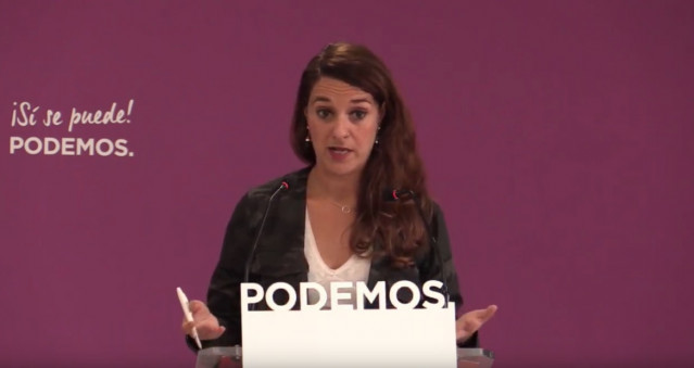 Rueda de prensa de Noelia Vera, portavoz del Consejo de Coordinación de Podemos