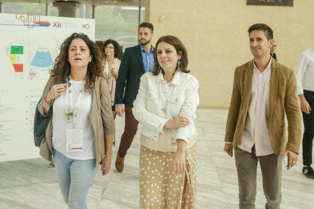 La portavoz del Grupo Socialista en el Congreso de los Diputados, Adriana Lastra, asiste al XII Pleno de la Federación Española de Municipios y Provincias (FEMP) en Madrid a 21 de septiembre de 2019.
