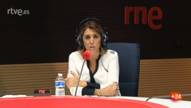 La secretaria general del PSOE-A, Susana Díaz, durante la entrevista