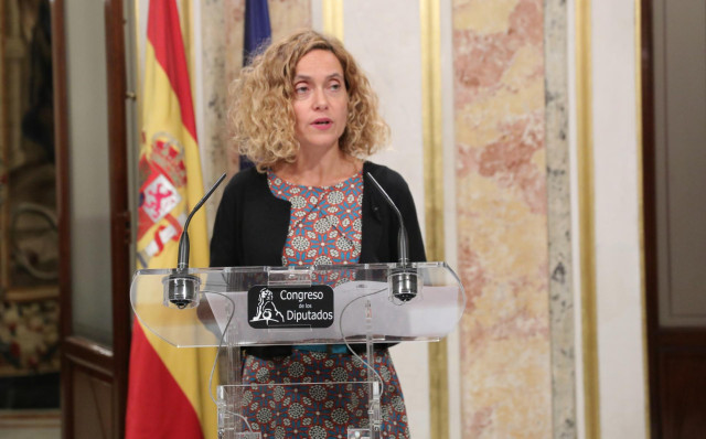 La presidenta del Congreso, Meritxell Batet, en rueda de prensa