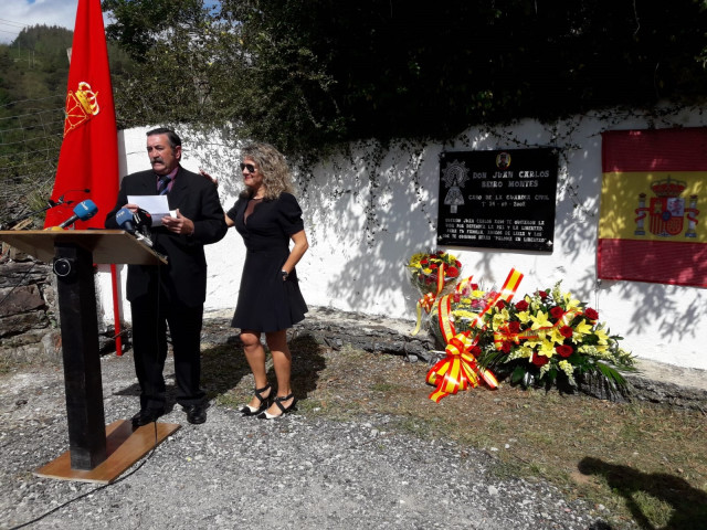 María José Rama, viuda de Juan Carlos Beiro, asesinado por ETA en 2002, durante el acto de este martes en Leitza.