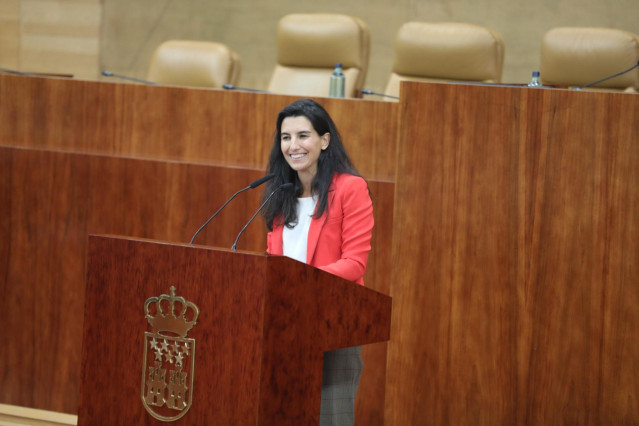 La portavoz en la Asamblea del Grupo Parlamentario Vox, Rocío Monasterio durante su intervención en el debate parlamentario ` Modelo de Parlamento Europeo´, en Madrid, a 20 de septiembre de 2019.