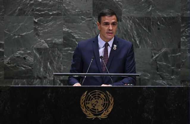 El presidente del Gobierno, Pedro Sánchez, en su discurso ante la ONU
