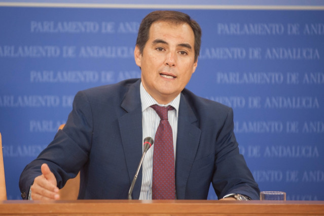 El portavoz parlamentario del PP-A, José Antonio Nieto, en rueda de prensa.