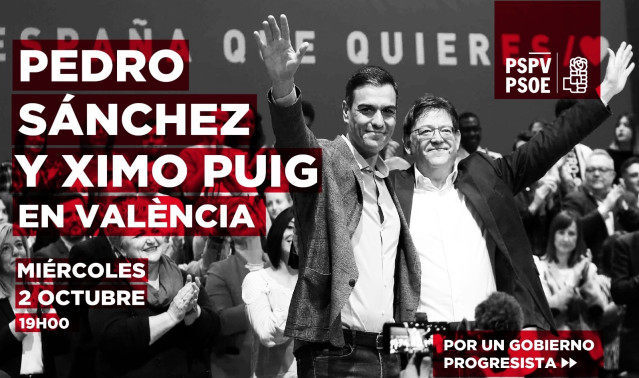 Sánchez, en València el 2 de octubre
