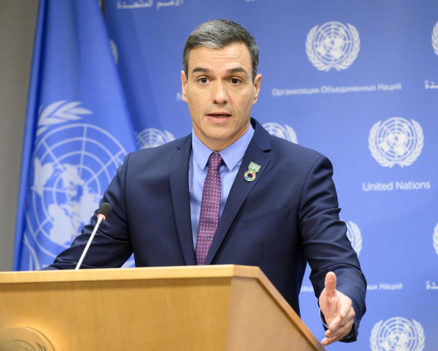September 25, 2019 - New York, NY, United States: Pedro Sanchez, President of Spain, at the United Nations. (Michael Brochstein/Contacto)