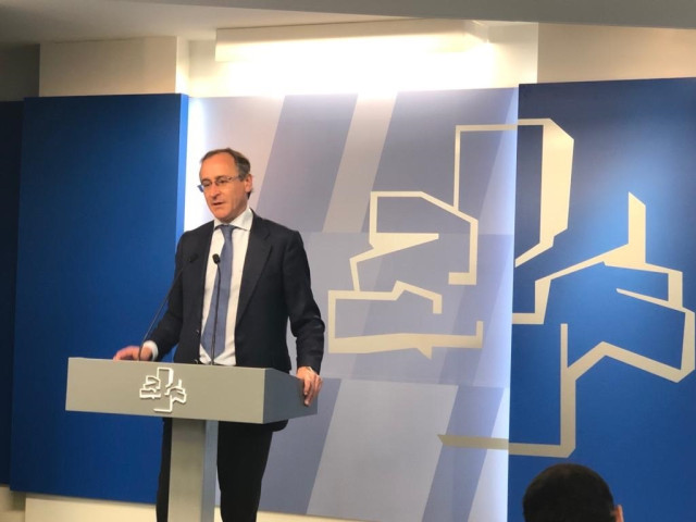 Comparecencia del presidente del PP vasco, Alfonso Alonso, para criticar 