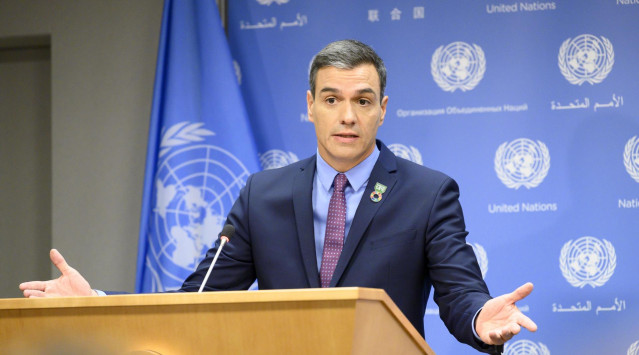 El presidente del Gobierno en funciones, Pedro Sánchez, en la ONU