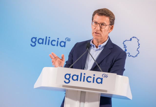 El presidente de la Xunta y del PP de Galicia, Alberto Núñez Feijóo, en un acto de partido.