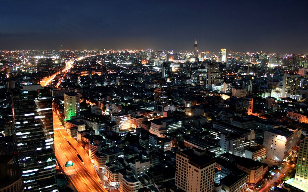 Una panoru00e1mica nocturna de Bangkok