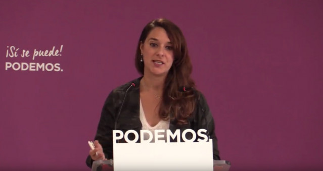 Rueda de prensa de Noelia Vera, portavoz del Consejo de Coordinación de Podemos