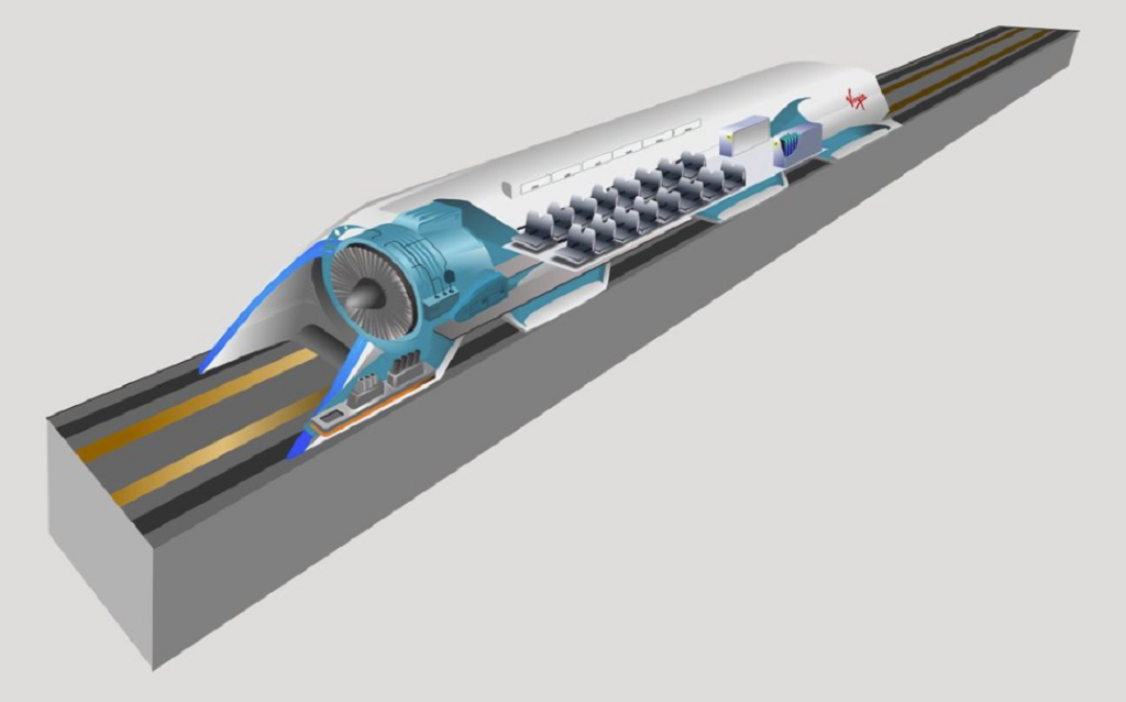 El Hyperloop permitiru00e1 viajar a velocidades superiores a las de un aviu00f3n comercial, pero con un menor gasto energu00e9tico y sin contaminar