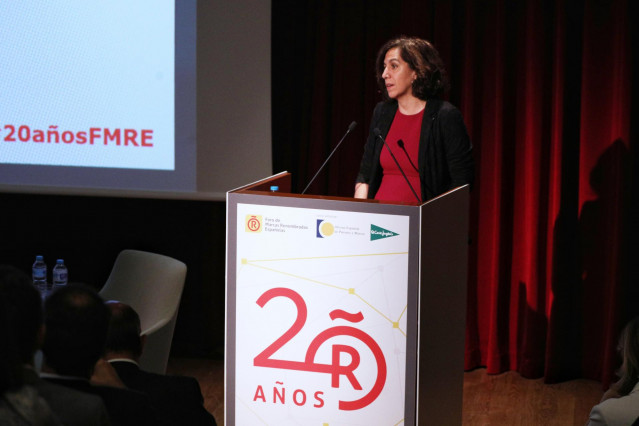 La Secretaria de Estado de la España Global, Irene Lozano, interviene en el 20 aniversario del Foro de Marcas Renombradas Españolas celebrado en el Museo del Prado de Madrid