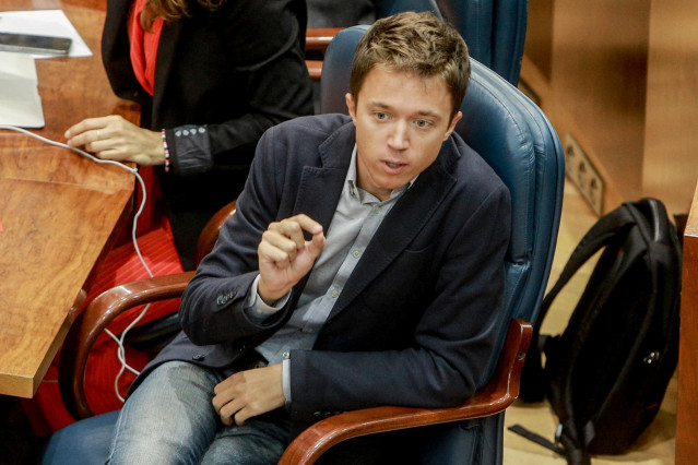 El portavoz de Más Madrid en la Asamblea de Madrid, Íñigo Errejón, durante una sesión plenaria en Madrid (España), a 3 de octubre de 2019.