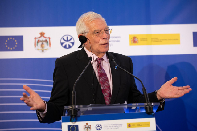 El ministro de Asuntos Exteriores en funciones, Josep Borrell, en el Foro Regional de la Unión por el Mediterráneo.