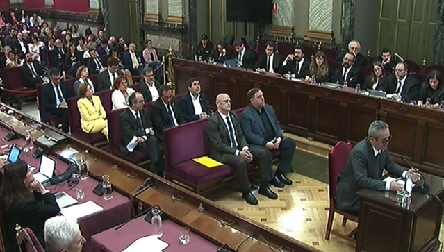 Señal de televisión de la última jornada del juicio del 'procés' en el Tribunal Supremo.