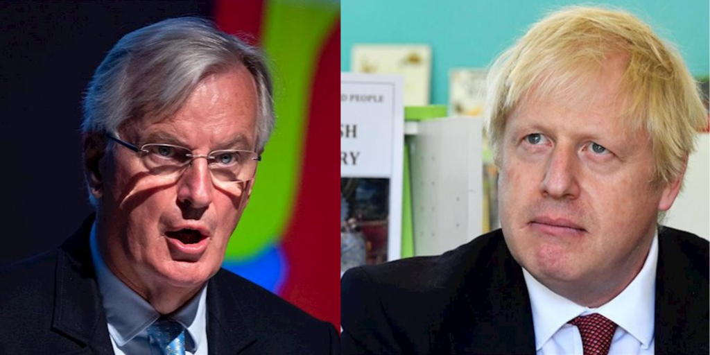 Michel Barnier y Boris Johnson