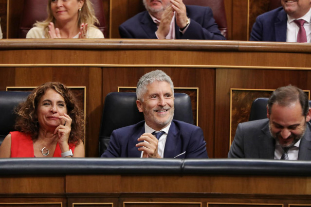 Fernando Grande-Marlaska, en su escaño en el Congreso