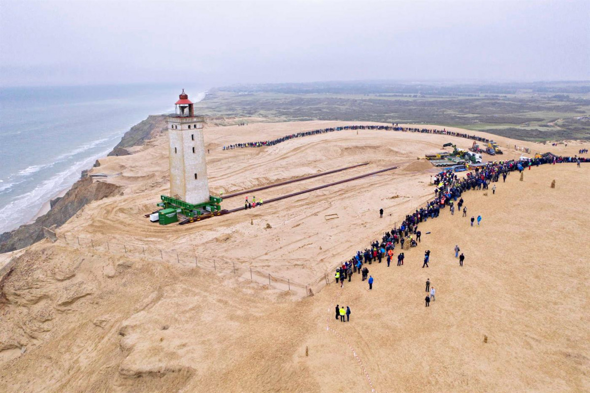 Trabajos para mover el faro Rubjerg Knude  en Dinamarca