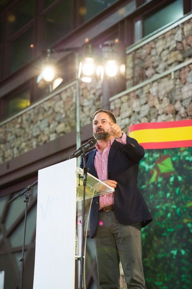 El presidente de Vox, Santiago Abascal, en un acto en Málaga