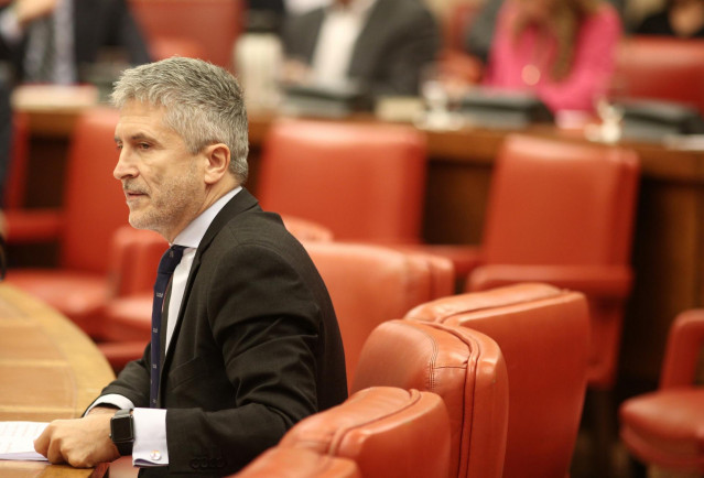 El ministro del Interior en funciones, Fernándo Grande- Marlaska, durante su intervención en la reunión de la Diputación Permanente del Congreso, en Madrid (España), a 22 de octubre de 2019.