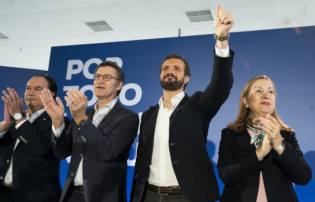 Pablo Casado en un mitin del PP en Lalín, Pontevedra.