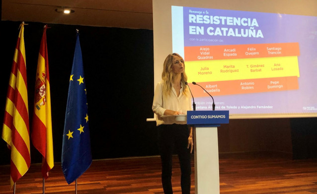 La diputada del PP en el Congreso Cayetana Álvarez de Toledo en Barcelona en un acto de la campaña de las elecciones generales del 10 de noviembre de 2019