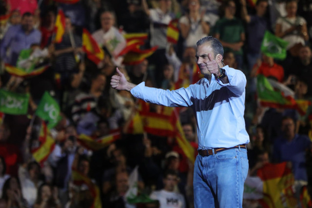 Javier Ortega Smith en el acto de Vox 'Vistalegre Plus Ultra' en Madrid