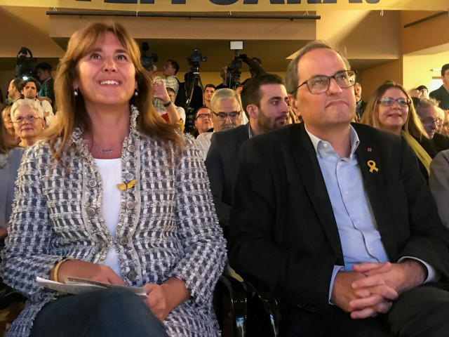 JxCat abre campaña de las elecciones generales del 10 de noviembre de 2019 con la cabeza de lista al Congreso por Barcelona Laura Borràs y el presidente de la Generalitat de Catalunya Quim Torra