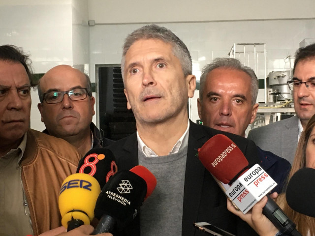 Marlaska atiende a la prensa en Olvera (Cádiz)