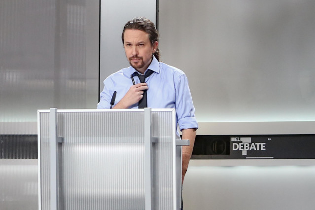 Pablo Iglesias antes del debate electoral en televisión en el Pabellón de Cristal de la Casa de Campo de Madrid el 4 de noviembre de 2019.