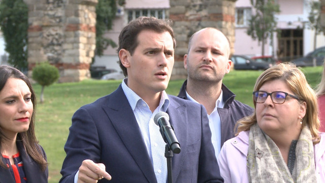 El presidente de Cs y candidato a la Presidencia del Gobierno, Albert Rivera, en un encuentro con los medios de comunicación