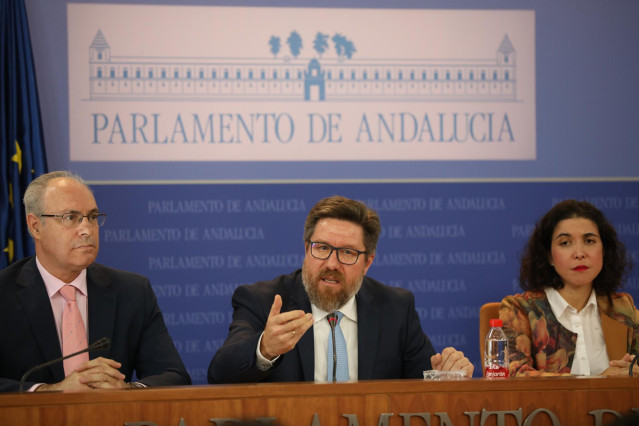 Diputados del PSOE-A en rueda de prensa para informar sobre la comisión de la Faffe